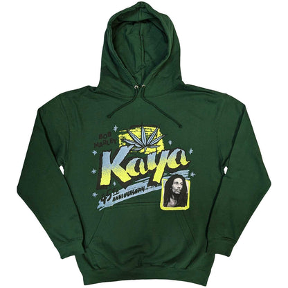 Green - Front - Bob Marley Unisex Adult Kaya Hoodie