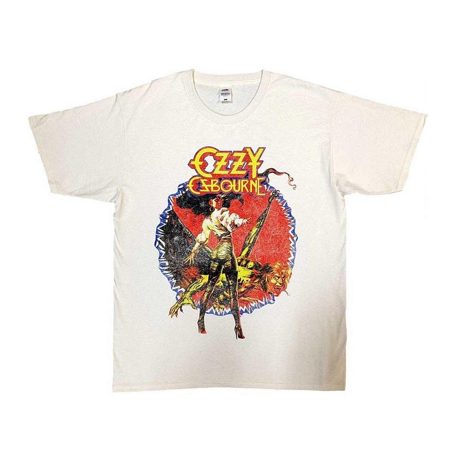 Natural - Front - Ozzy Osbourne Unisex Adult The Ultimate Sin Tour ´86 Back Print T-Shirt