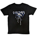 Black - Front - Seether Unisex Adult Butterfly T-Shirt