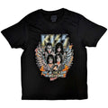 Black - Front - Kiss Unisex Adult End Of The Road Wings Back Print T-Shirt