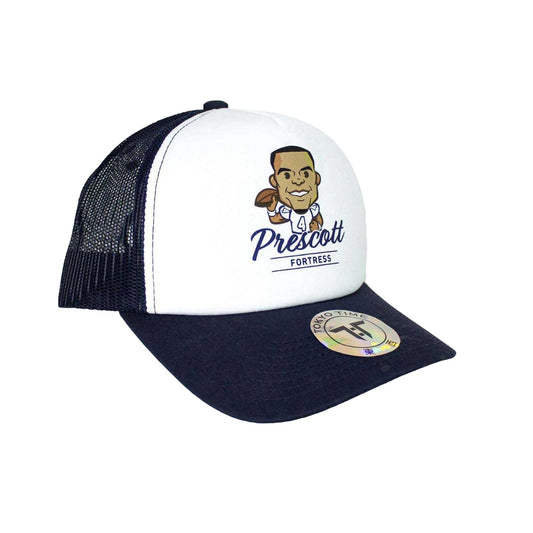 White-Navy Blue - Front - Tokyo Time Unisex Adult Dak Prescott NFLPA Mesh Back Trucker Cap