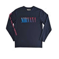 Navy Blue - Front - Nirvana Unisex Adult Angelic Gradient Long-Sleeved T-Shirt