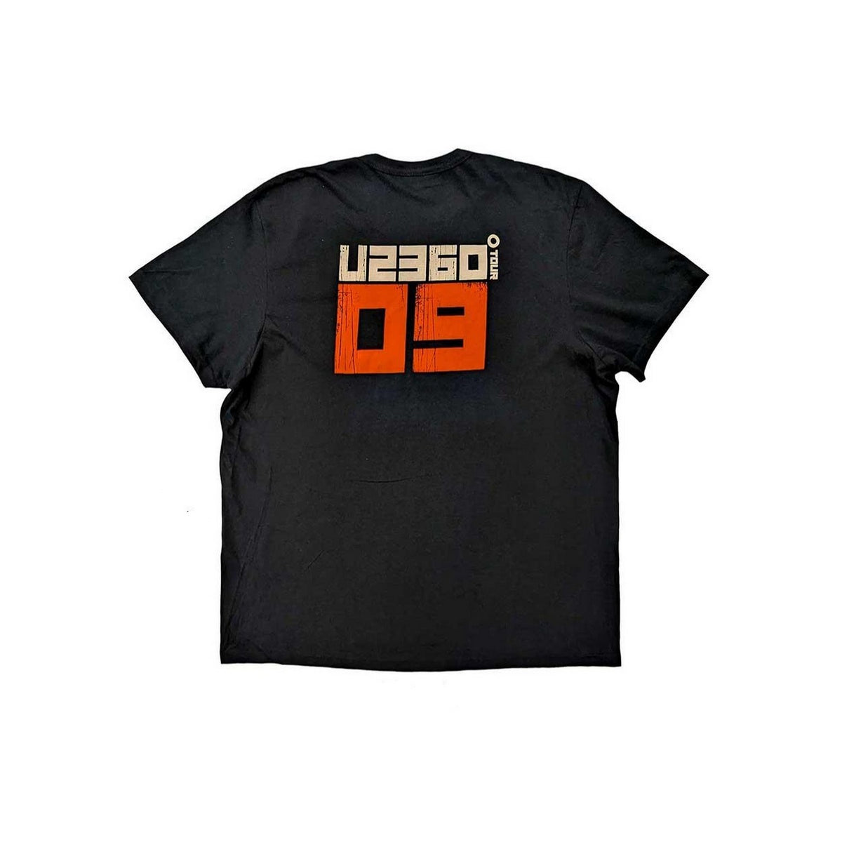 Black-Orange - Back - U2 Unisex Adult 360 Degree Tour 2009 Back Print Logo T-Shirt