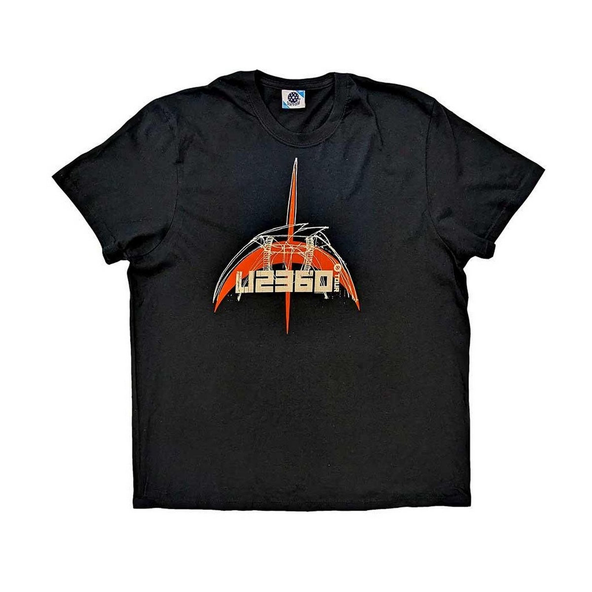 Black-Orange - Front - U2 Unisex Adult 360 Degree Tour 2009 Back Print Logo T-Shirt
