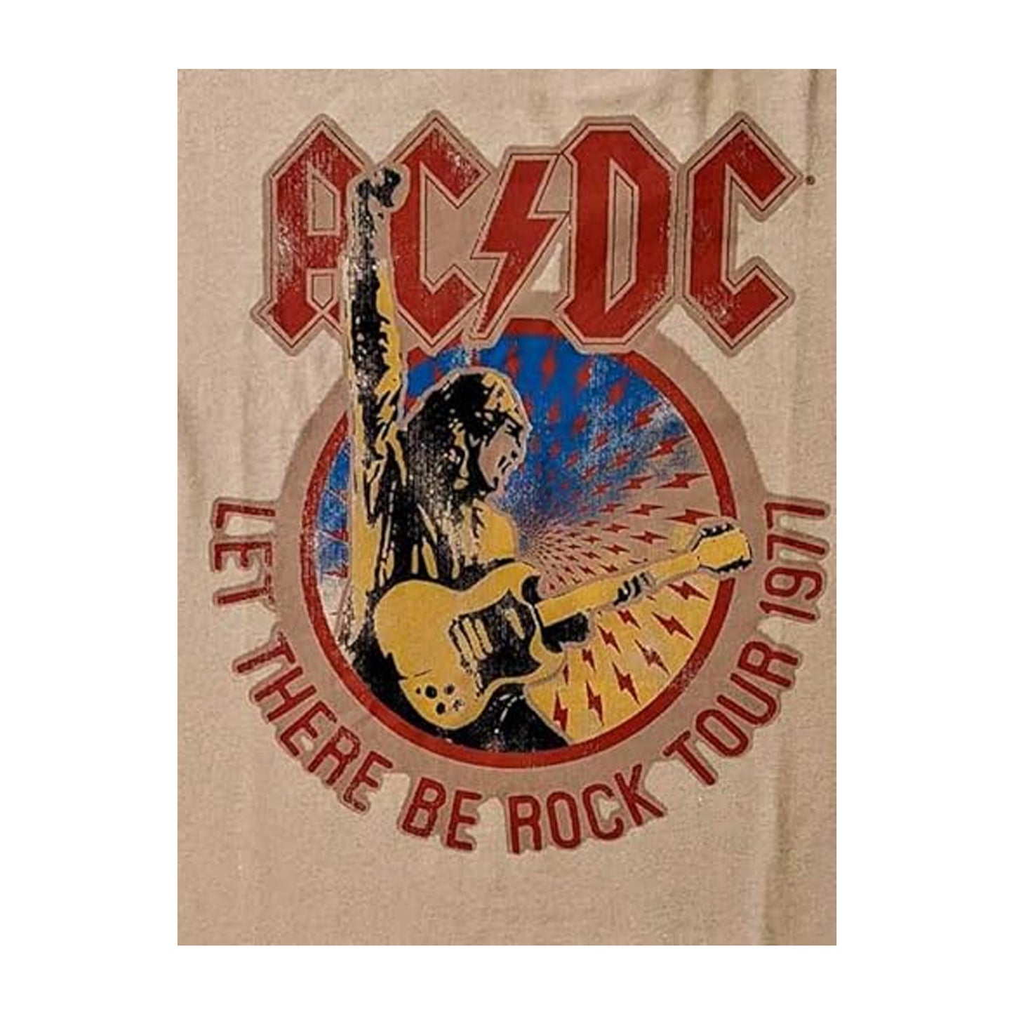 Sand - Back - AC-DC Unisex Adult Let There Be Rock Tour 1977 Ringer T-Shirt