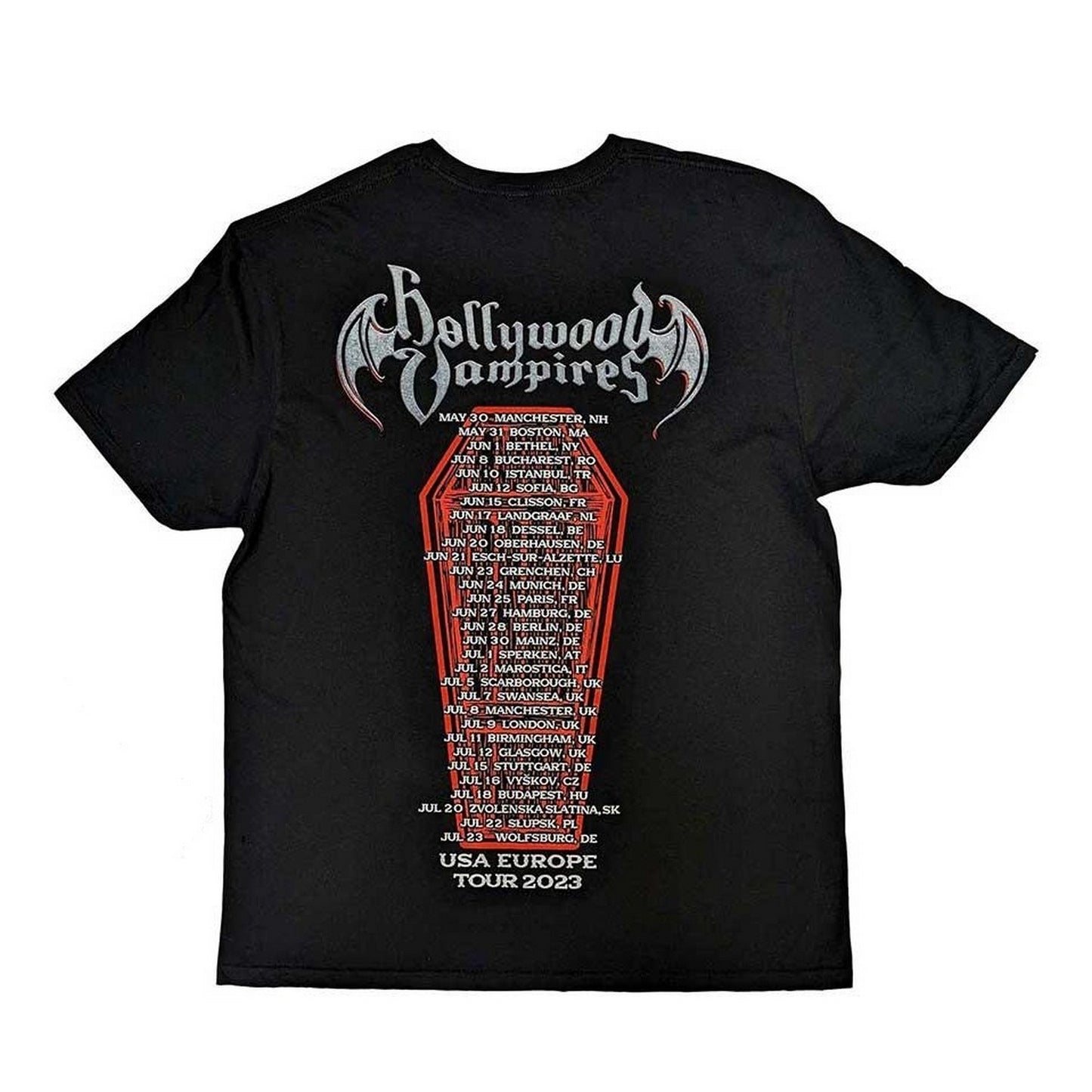 Black - Back - Hollywood Vampires Unisex Adult Caricature Back Print T-Shirt