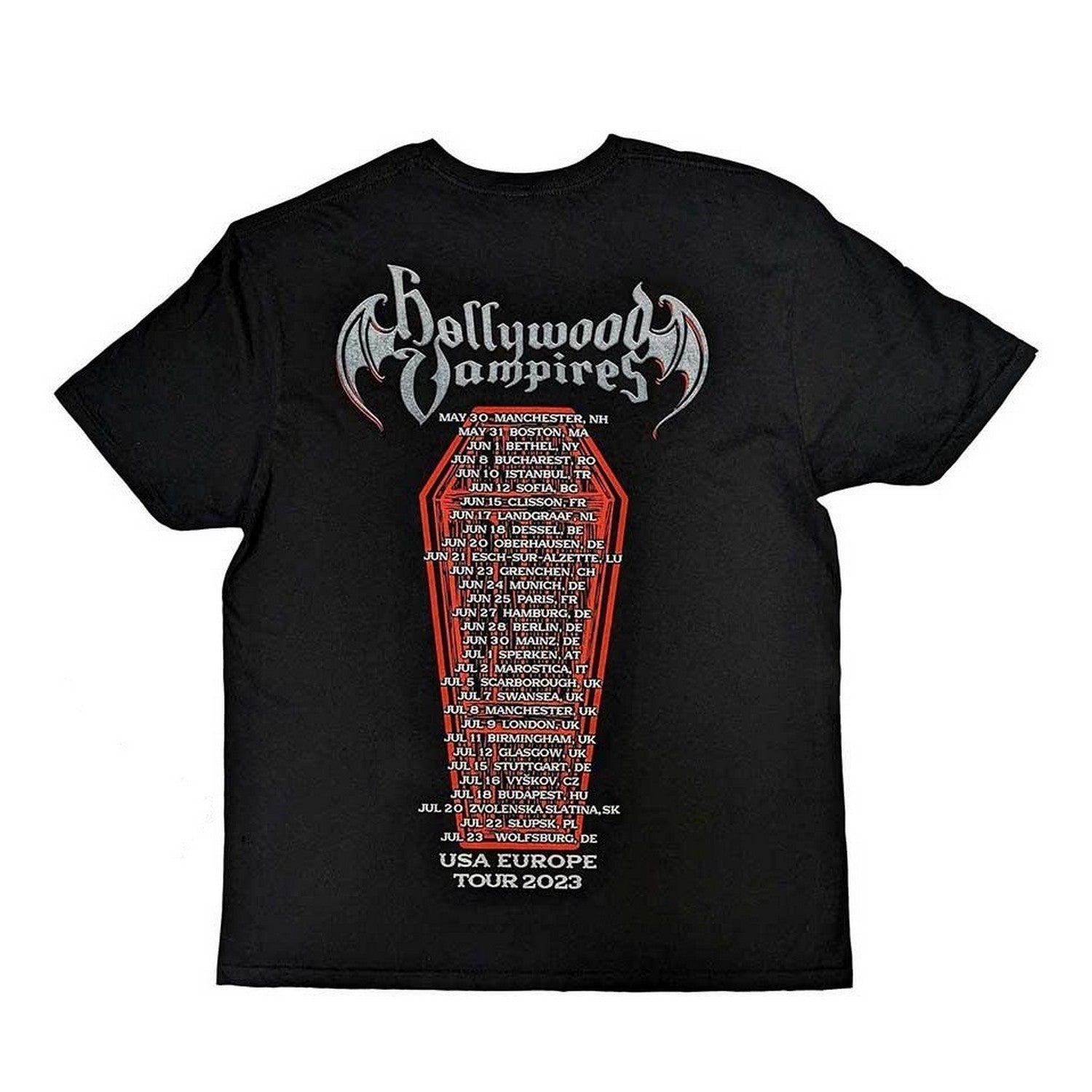Black - Back - Hollywood Vampires Unisex Adult Caricature Back Print T-Shirt