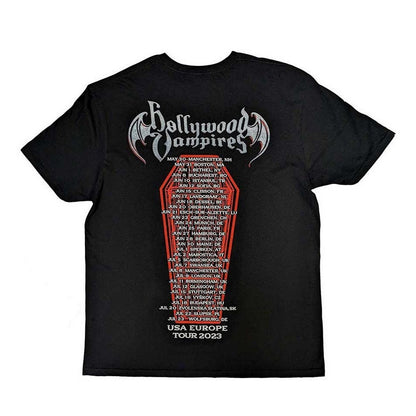 Black - Back - Hollywood Vampires Unisex Adult Caricature Back Print T-Shirt