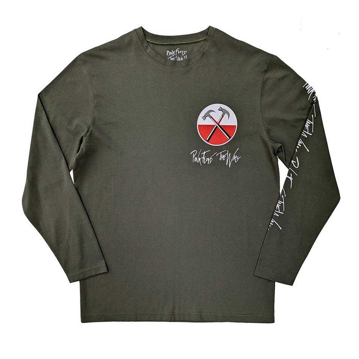 Green - Front - Pink Floyd Unisex Adult The Wall Hammers Logo Long-Sleeved T-Shirt