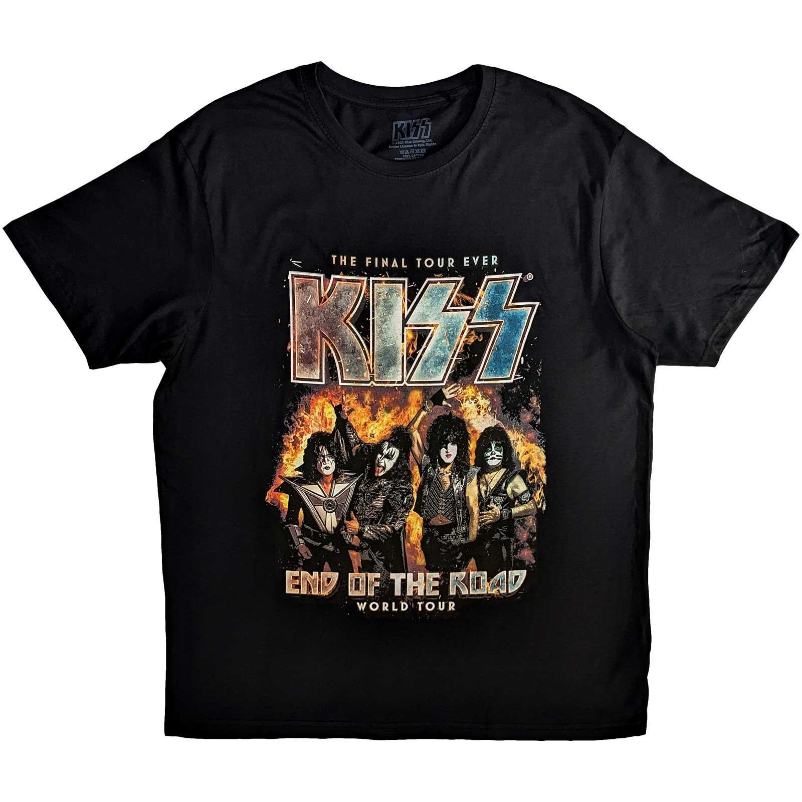 Black - Front - Kiss Unisex Adult End Of The Road Final Tour T-Shirt