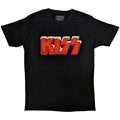Black - Front - Kiss Unisex Adult Holiday Logo T-Shirt