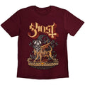 Maroon Red - Front - Ghost Unisex Adult Firemilk T-Shirt