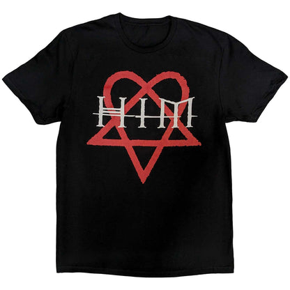 Black - Front - Him Unisex Adult Heartagram T-Shirt