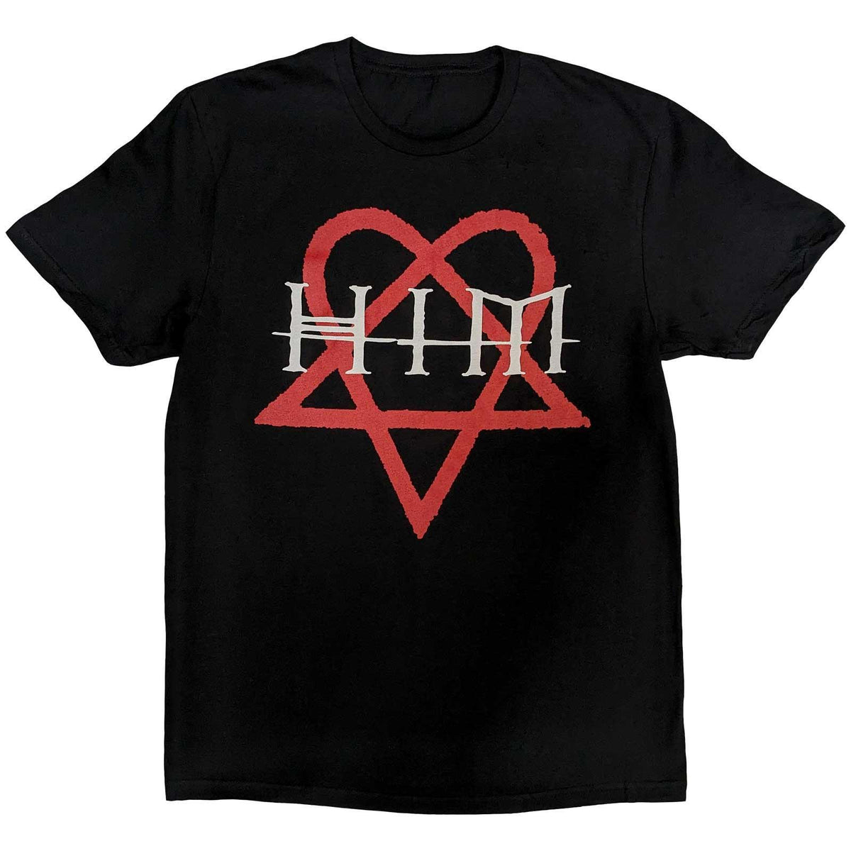 Black - Front - Him Unisex Adult Heartagram T-Shirt