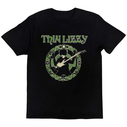 Black - Front - Thin Lizzy Unisex Adult Celtic Ring T-Shirt