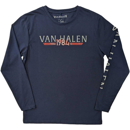 Navy Blue - Front - Van Halen Unisex Adult 84 Tour Long-Sleeved T-Shirt