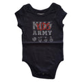Black - Front - Kiss Baby Army Babygrow