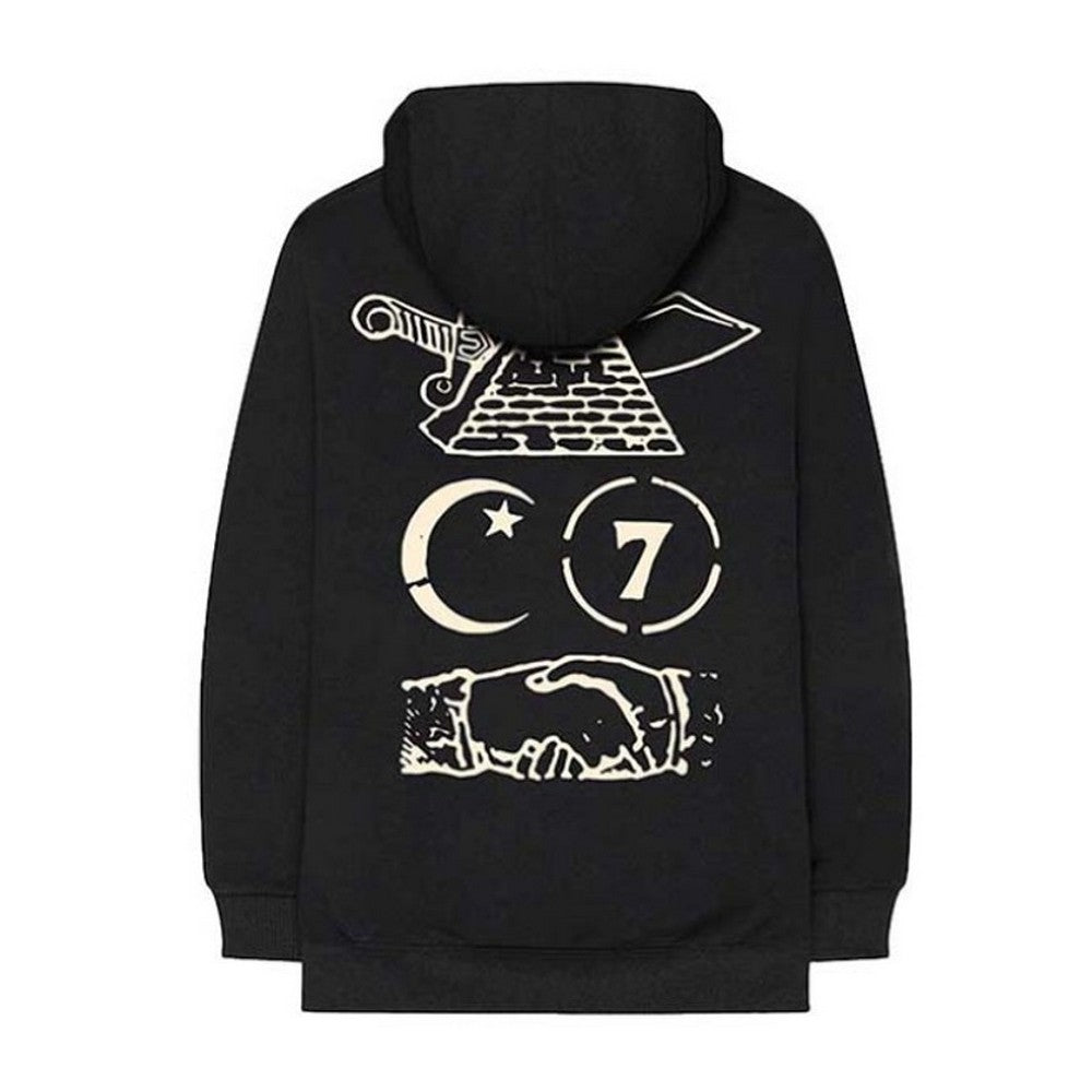 Black-White - Back - Nas Unisex Adult Symbols Hoodie