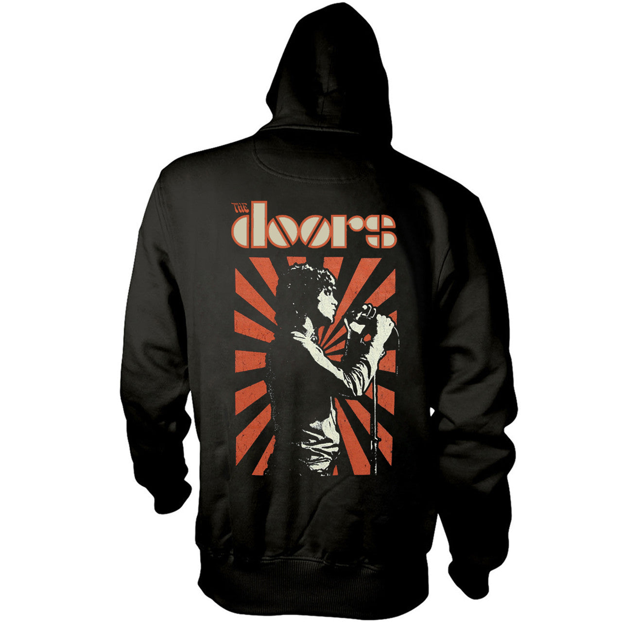 Black - Back - The Doors Unisex Adult Lizard King Back Print Full Zip Hoodie