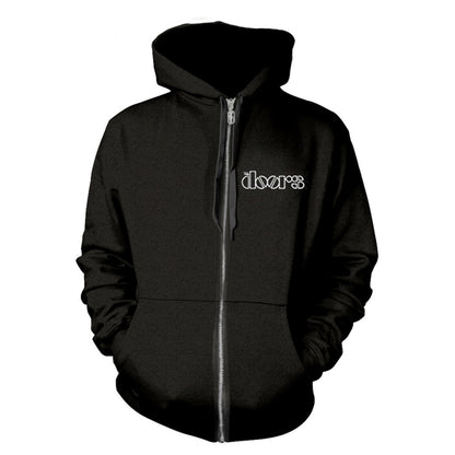 Black - Front - The Doors Unisex Adult Lizard King Back Print Full Zip Hoodie