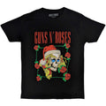Black - Front - Guns N Roses Unisex Adult Holiday Skull Christmas T-Shirt