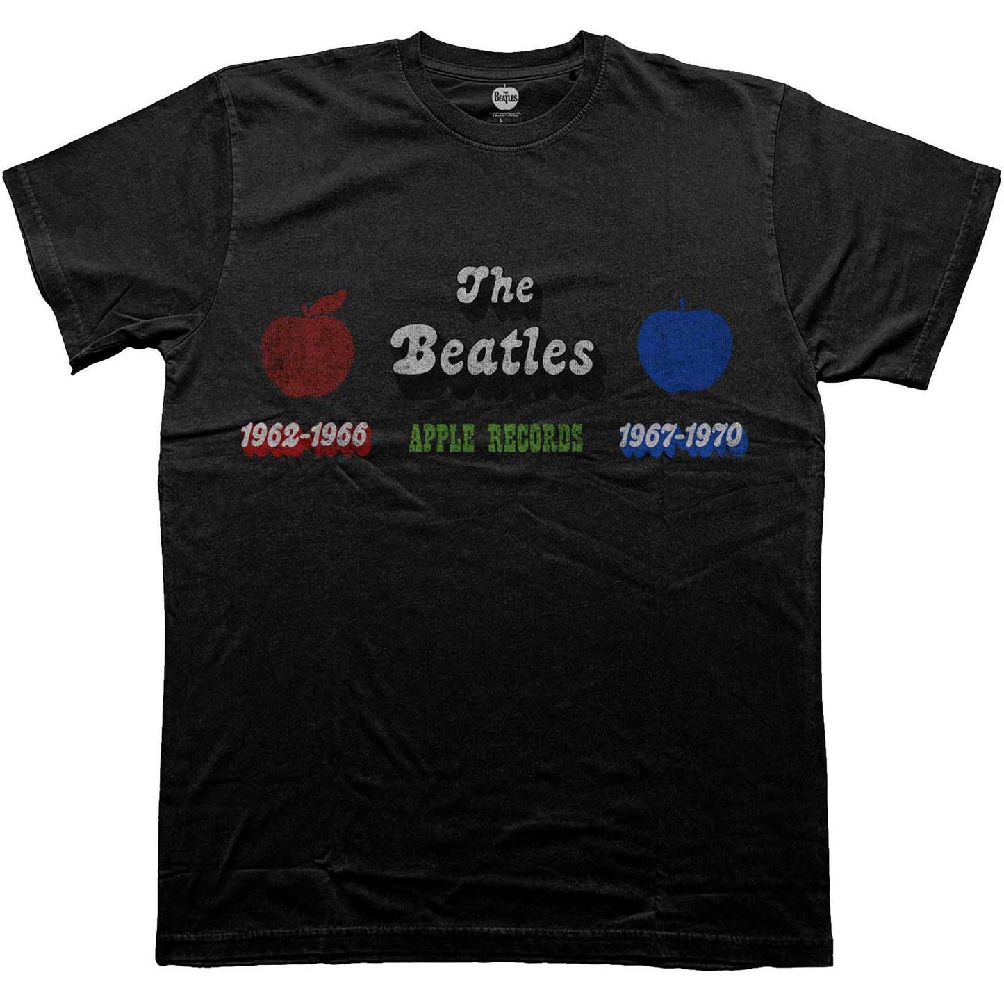 Black - Front - The Beatles Unisex Adult Apple Years T-Shirt