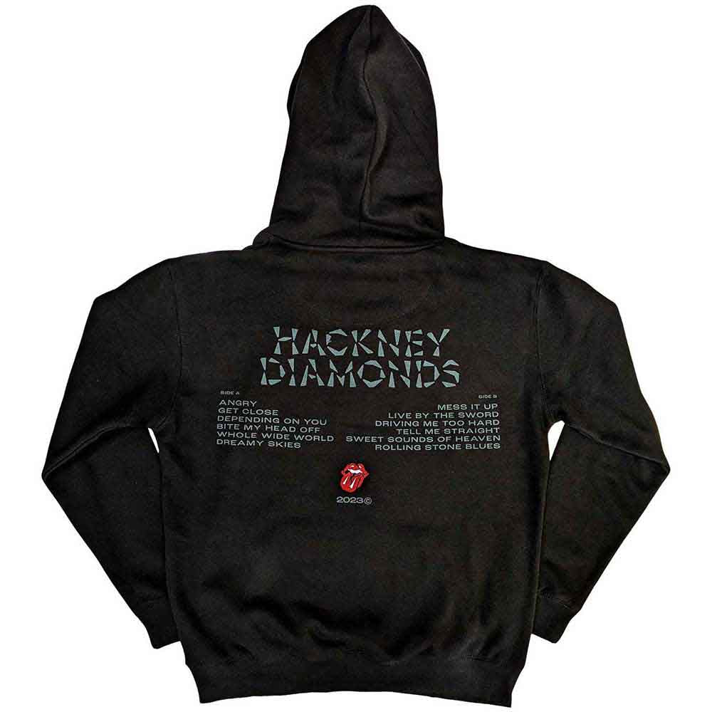 Black - Back - The Rolling Stones Unisex Adult Hackney Diamonds Glass Logo Hoodie
