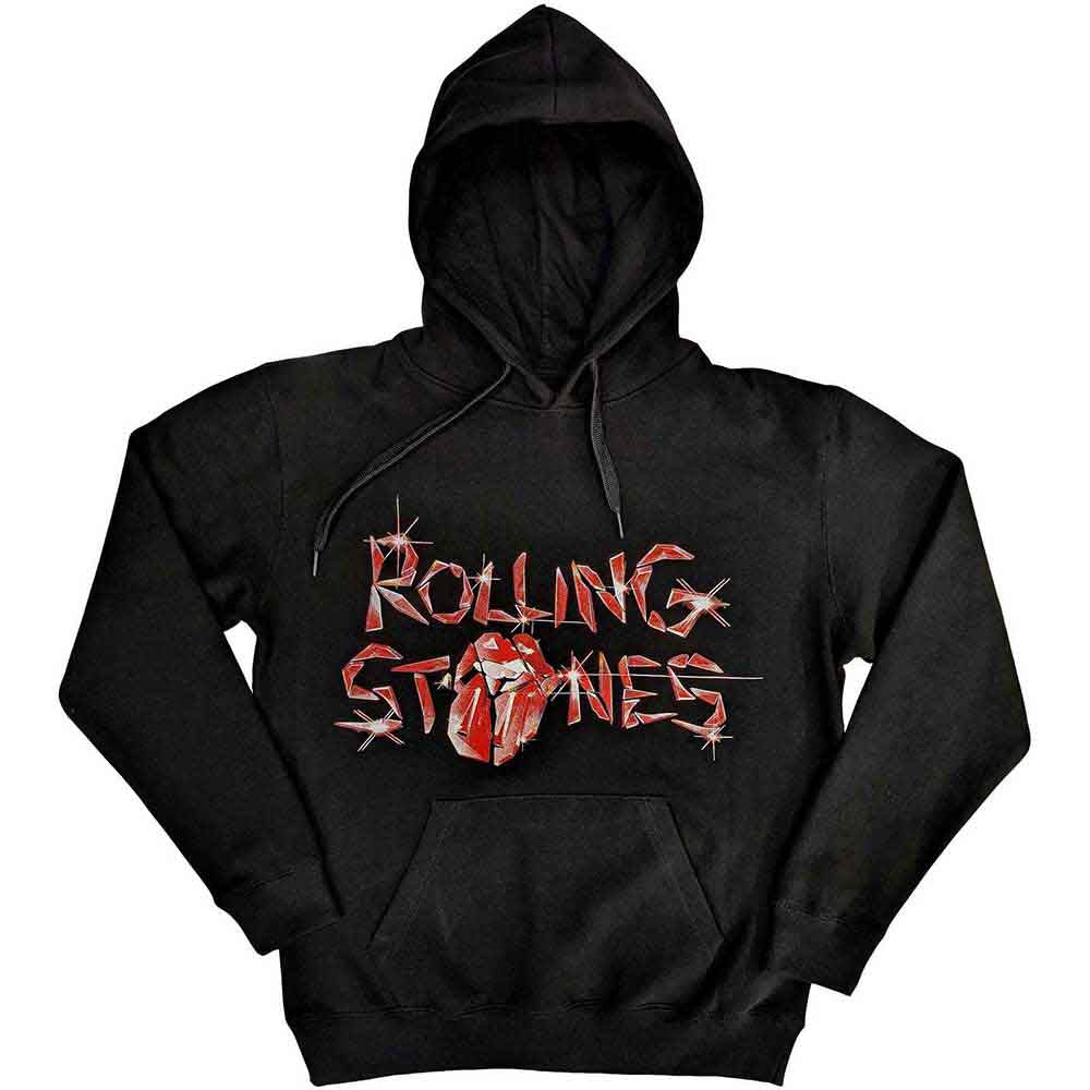 Black - Front - The Rolling Stones Unisex Adult Hackney Diamonds Glass Logo Hoodie