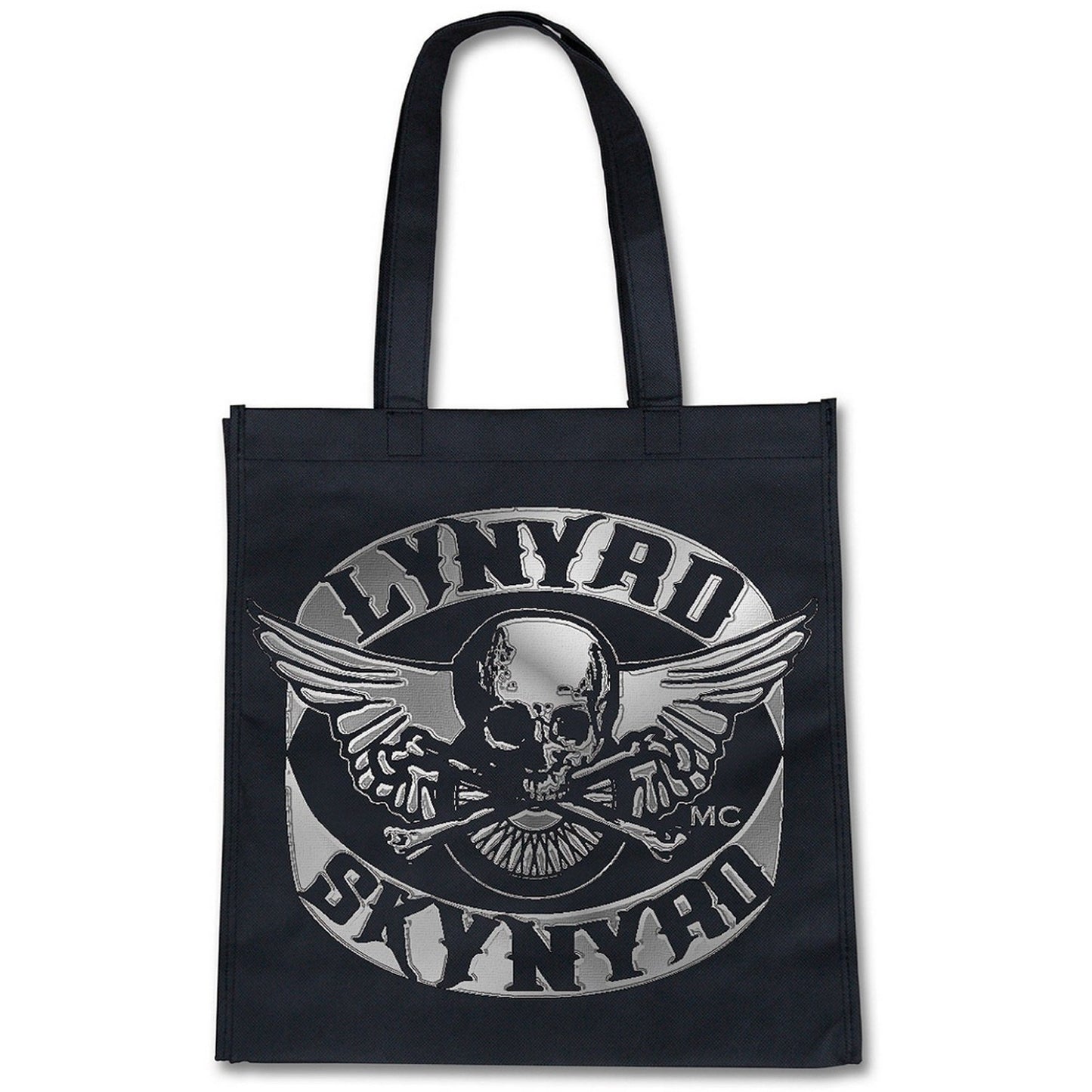 Black-Grey - Front - Lynyrd Skynyrd Biker Patch Tote Bag