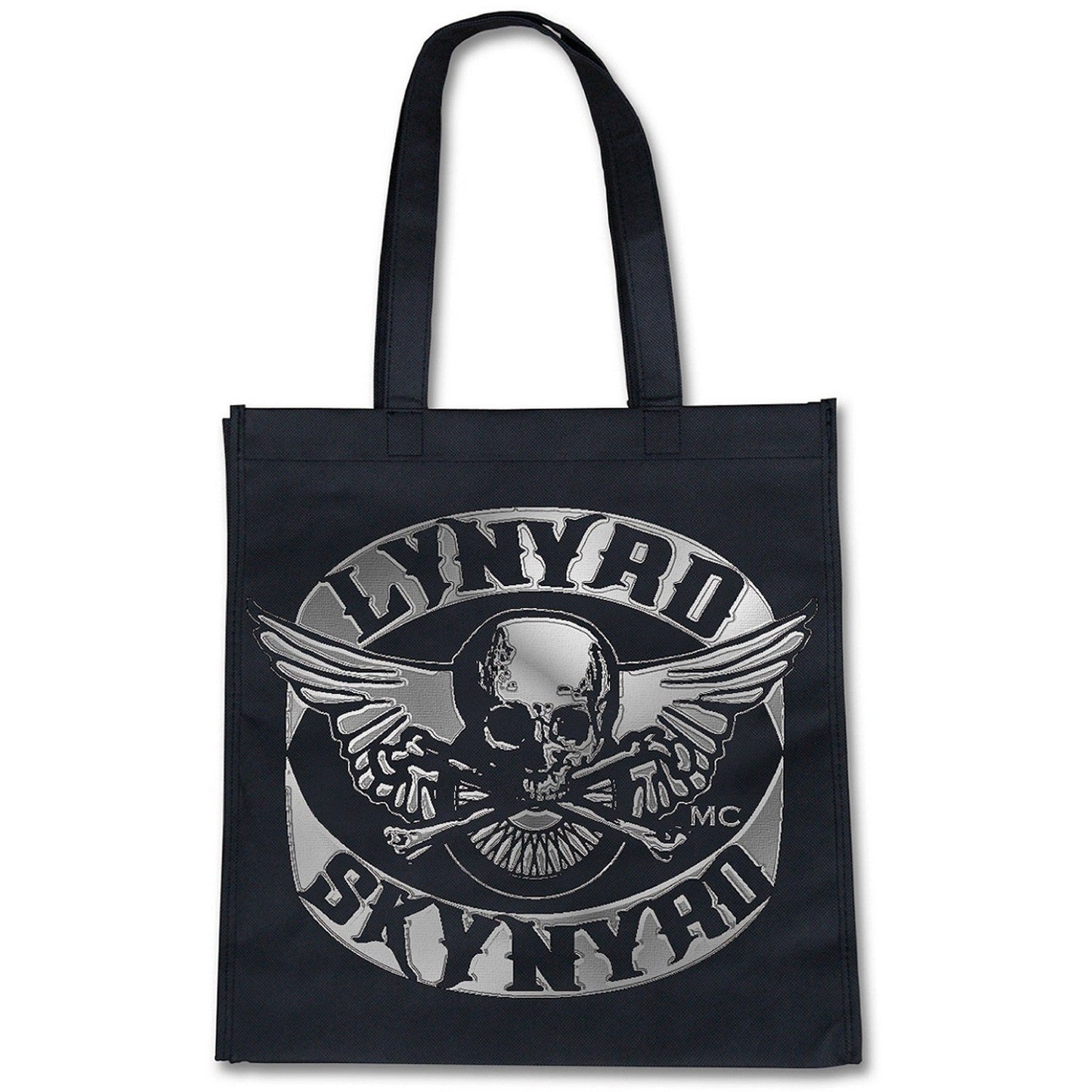 Black-Grey - Front - Lynyrd Skynyrd Biker Patch Tote Bag