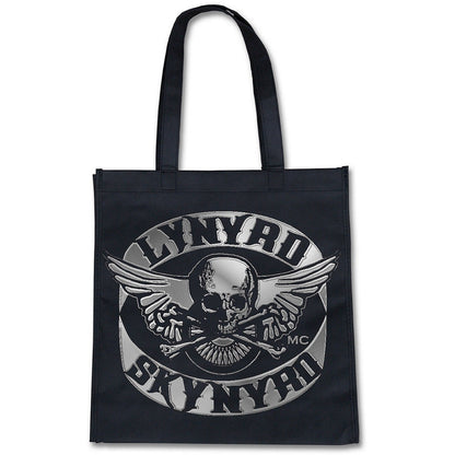 Black-Grey - Front - Lynyrd Skynyrd Biker Patch Tote Bag