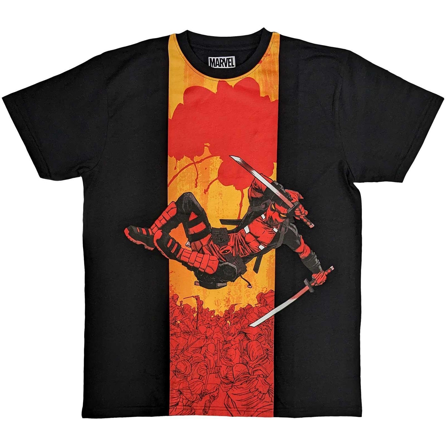 Black - Front - Deadpool Unisex Adult Samurai Cotton T-Shirt