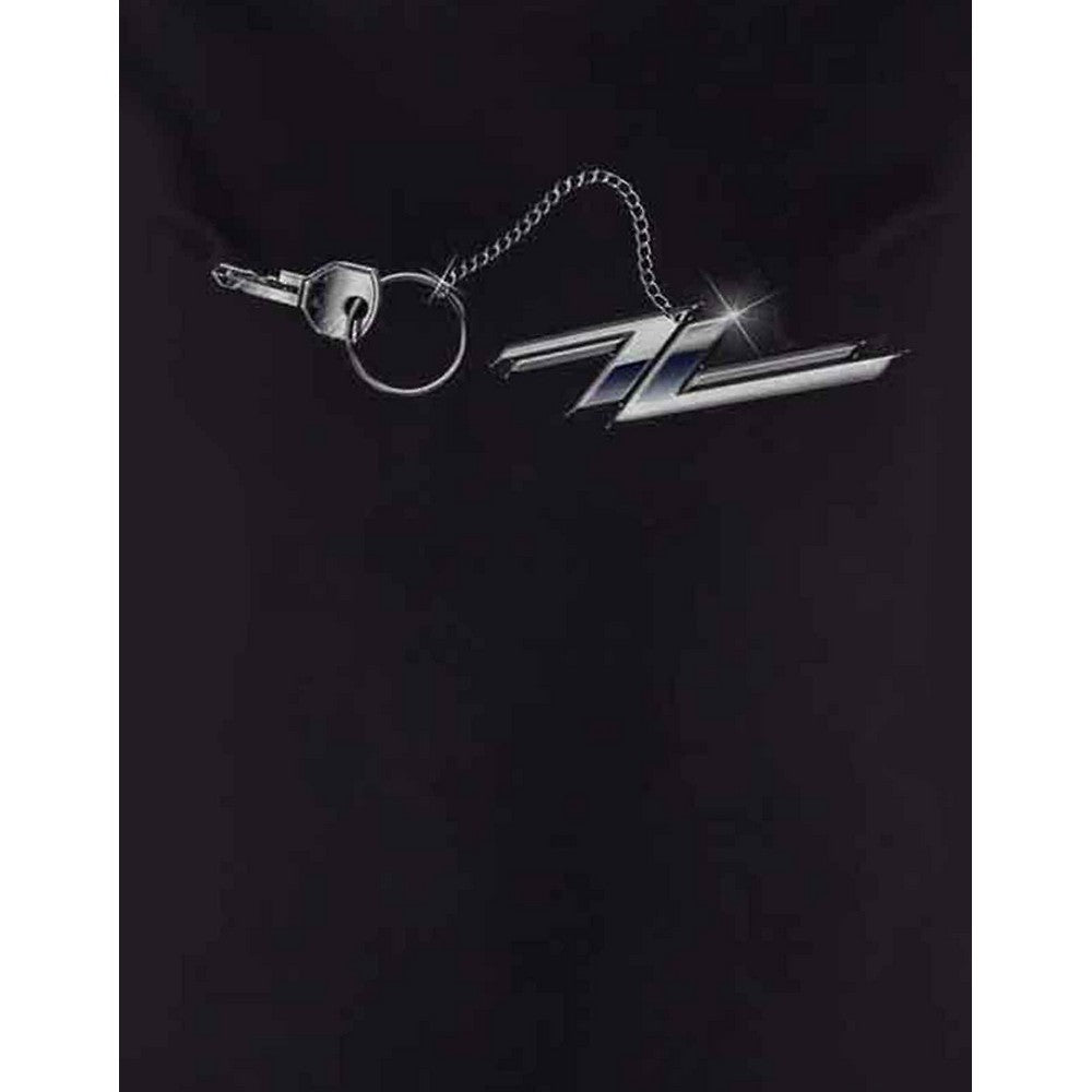 Black - Back - ZZ Top Womens-Ladies Hot Rod Keychain Cotton T-Shirt