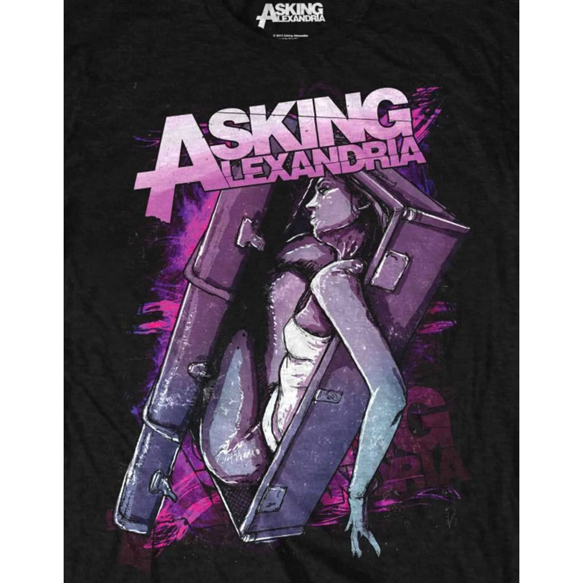 Black - Side - Asking Alexandria Unisex Adult Coffin Girl Cotton T-Shirt