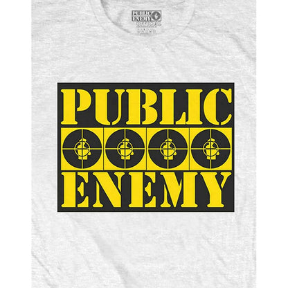 White - Side - Public Enemy Unisex Adult Logo Cotton T-Shirt