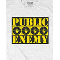 White - Side - Public Enemy Unisex Adult Logo Cotton T-Shirt