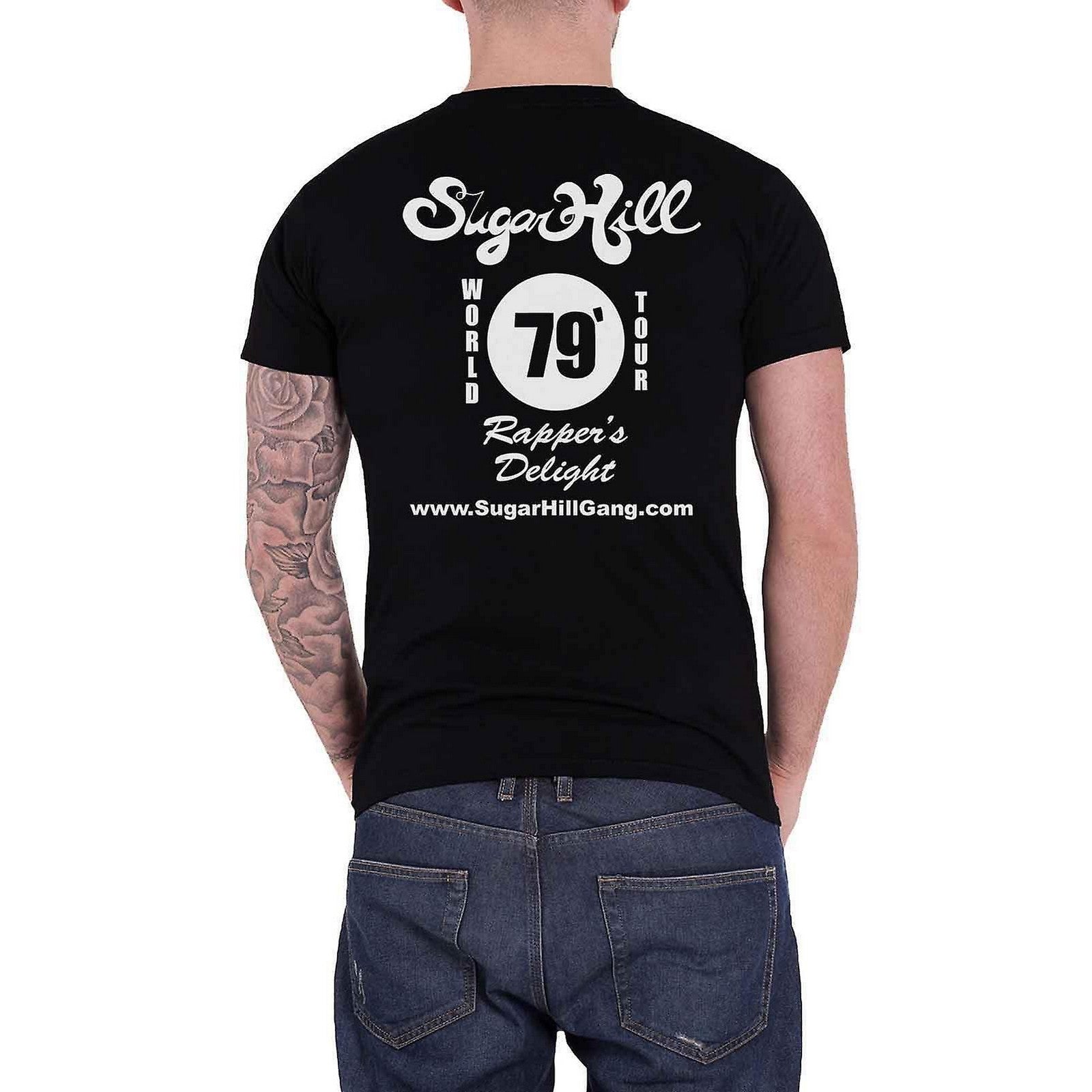 Black-White - Back - The Sugarhill Gang Unisex Adult Rappers Delight Tour Back Print T-Shirt