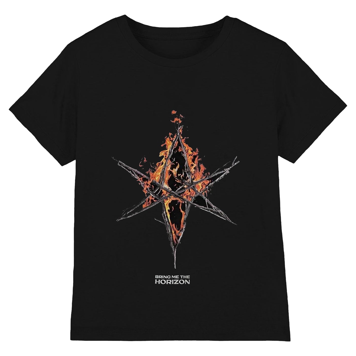 Black - Front - Bring Me The Horizon Unisex Adult Flame Hex Logo T-Shirt