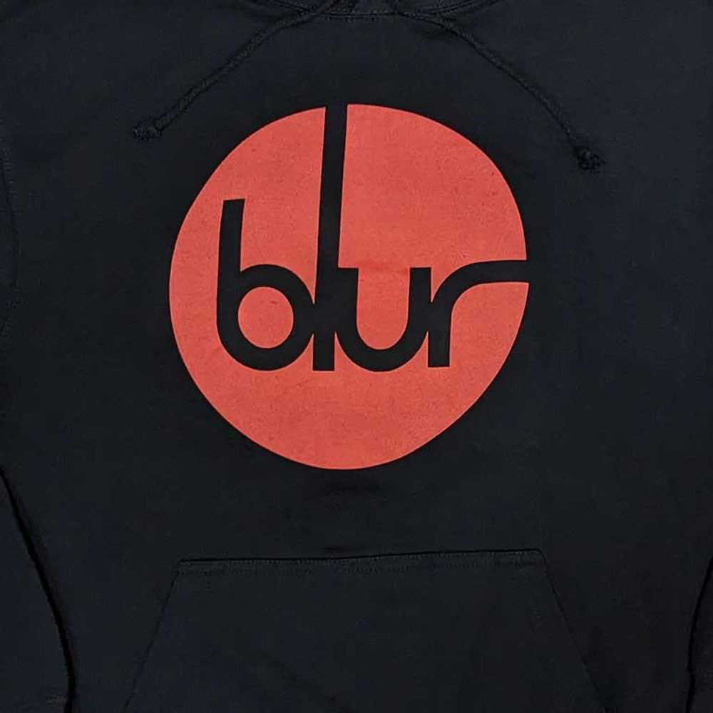 Navy Blue - Back - Blur Unisex Adult Circle Logo Hoodie