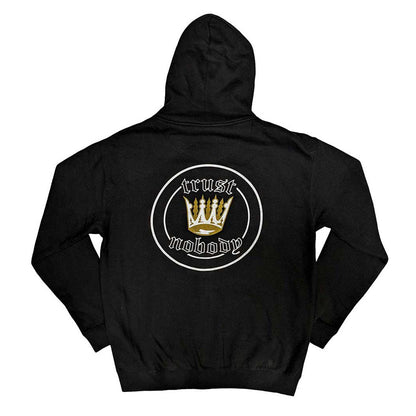 Black - Back - Tupac Shakur Unisex Adult Crown Seal Full Zip Hoodie