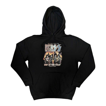 Black - Front - Kiss Unisex Adult End Of The Road Final Tour Hoodie