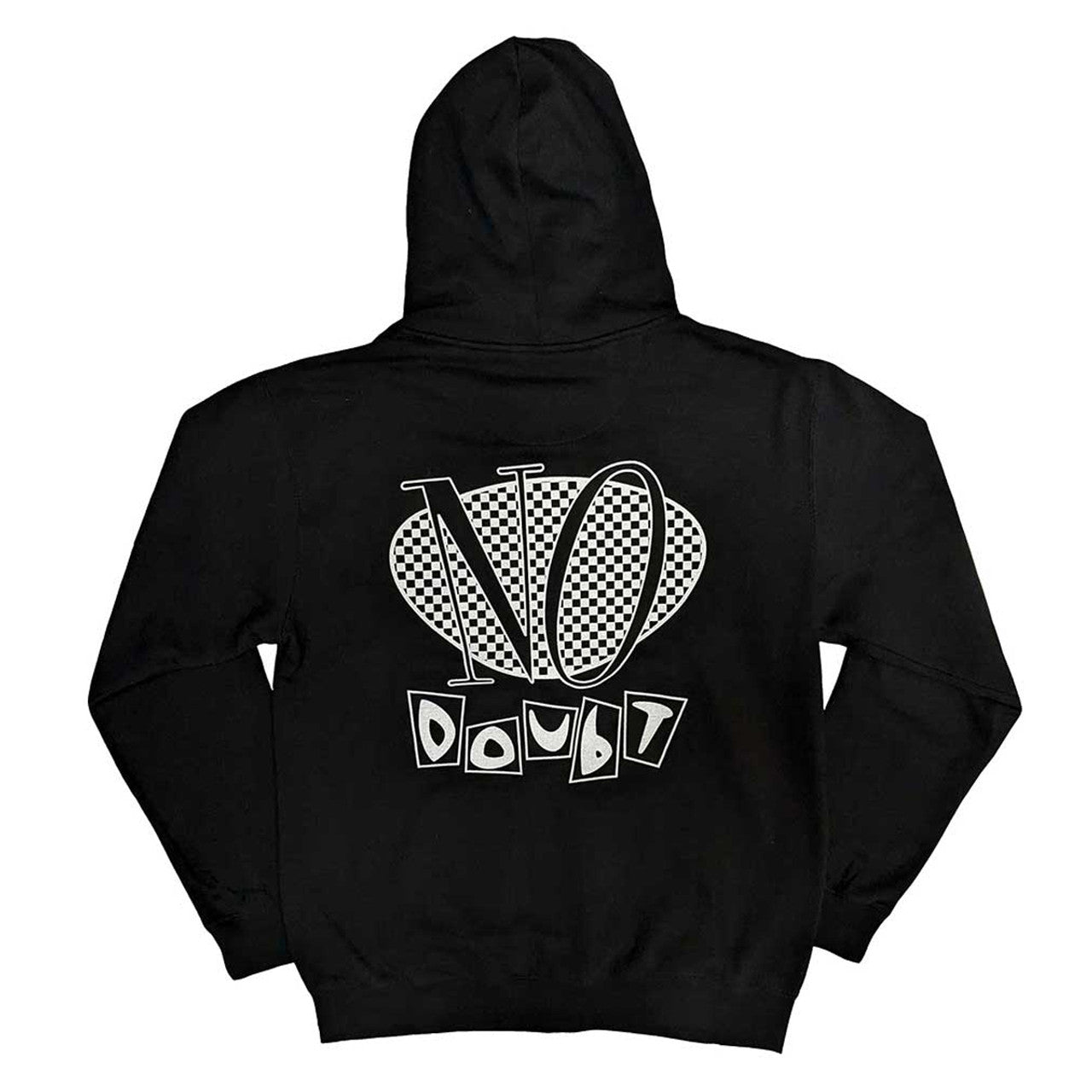 Black - Back - No Doubt Unisex Adult Checked Logo Full Zip Hoodie