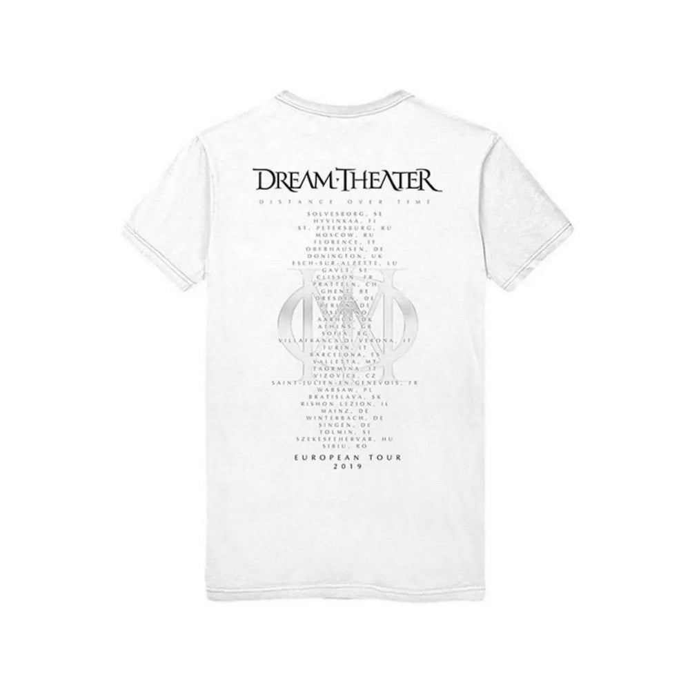 White - Back - Dream Theater Unisex Adult Fade Out Skull Cotton Back Print T-Shirt