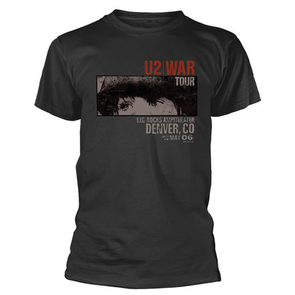 Vintage Black - Front - U2 Unisex Adult War Red Rocks T-Shirt