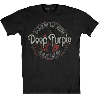 Black - Front - Deep Purple Unisex Adult Smoke Circle Cotton T-Shirt