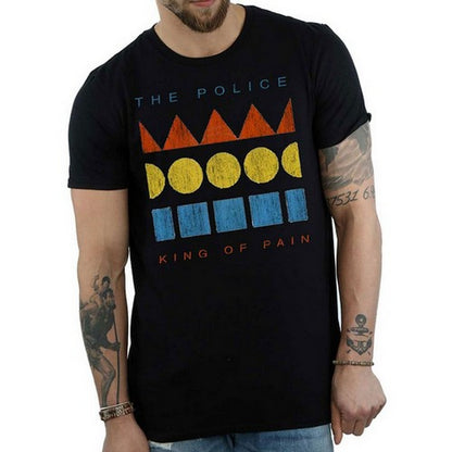 Black - Front - The Police Unisex Adult Kings Of Pain Cotton T-Shirt