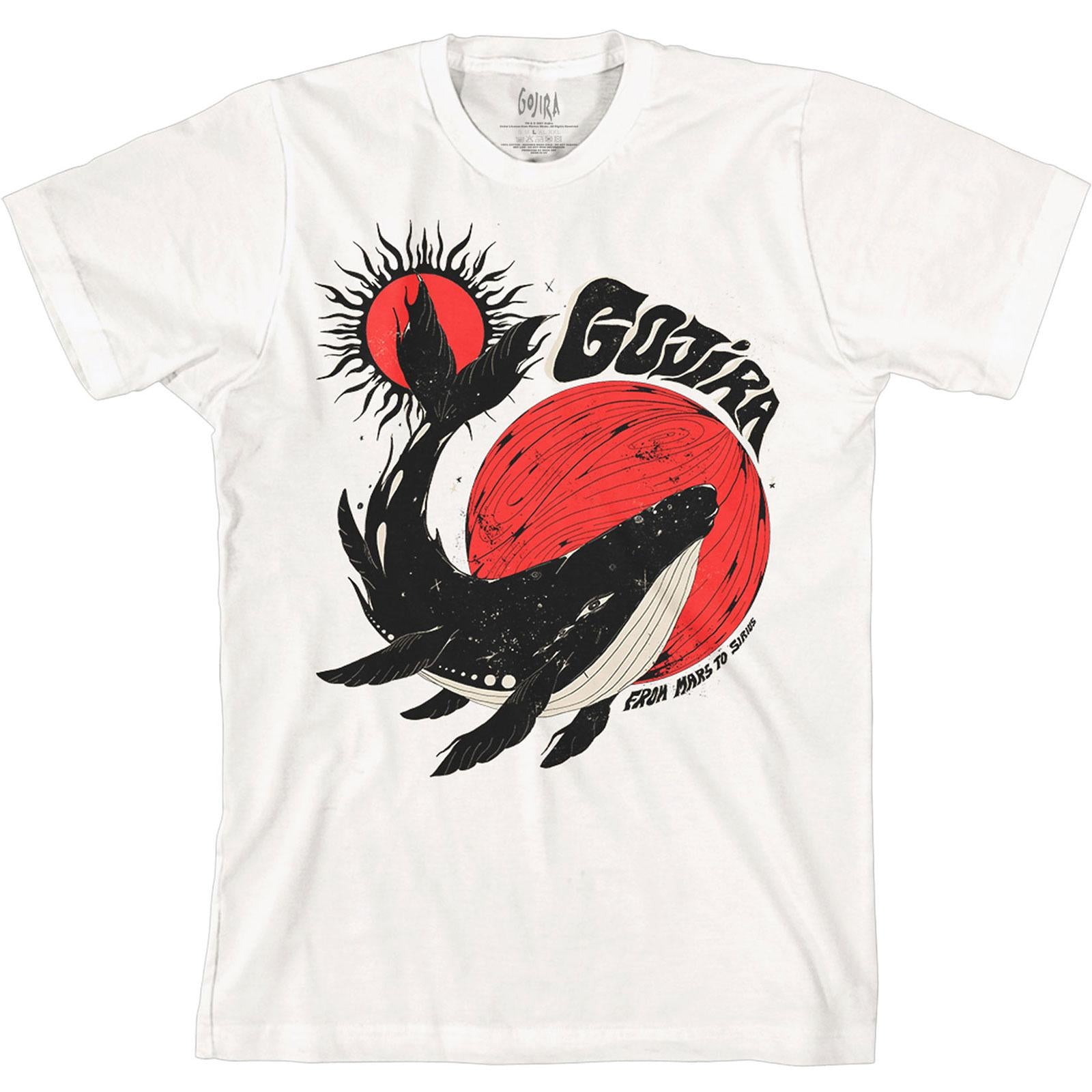 White - Front - Gojira Unisex Adult From Mars To Sirius Whale Cotton T-Shirt