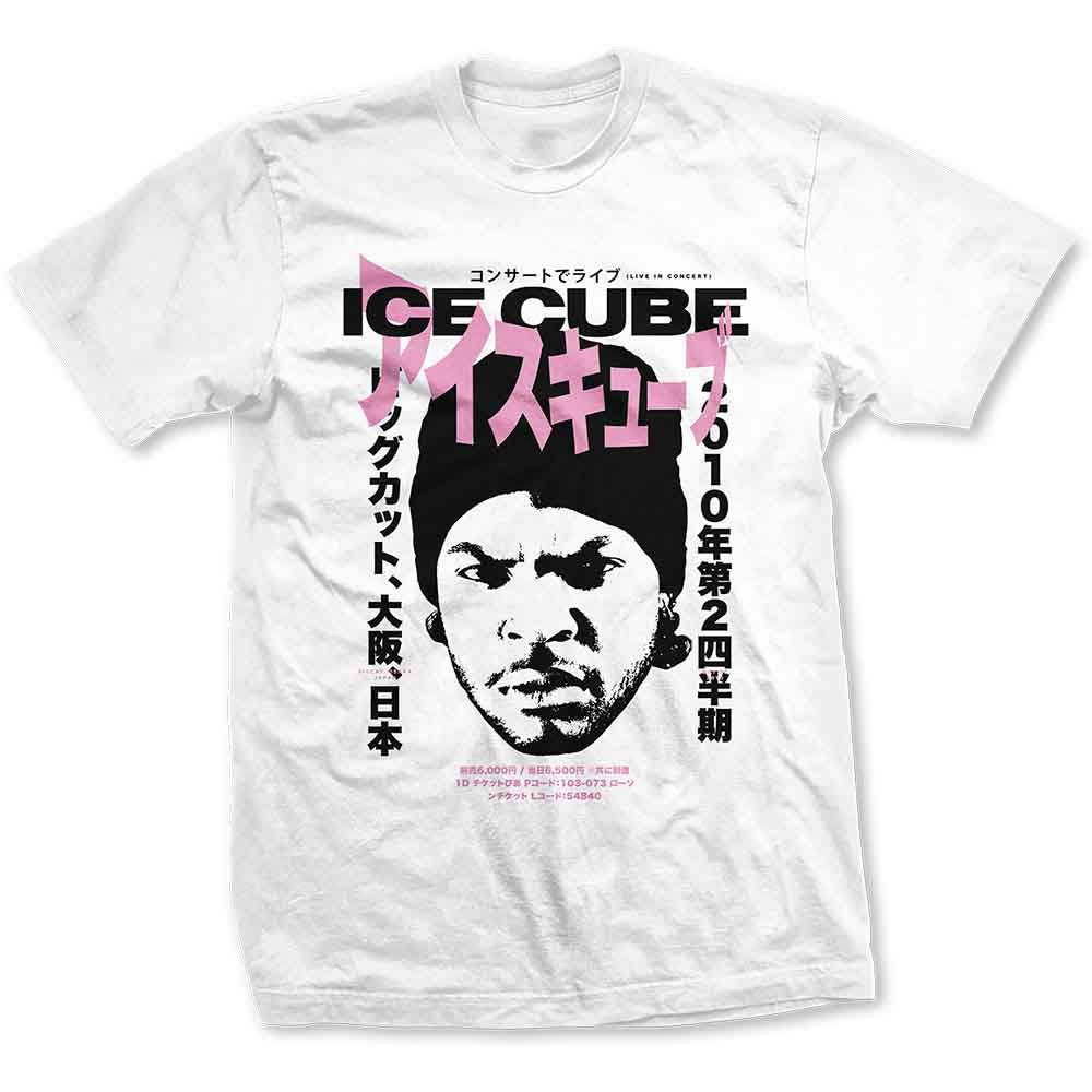 White - Front - Ice Cube Unisex Adult Beanie Kanji Cotton T-Shirt