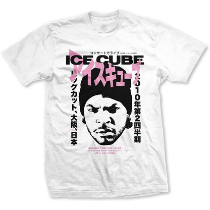 White - Front - Ice Cube Unisex Adult Beanie Kanji Cotton T-Shirt