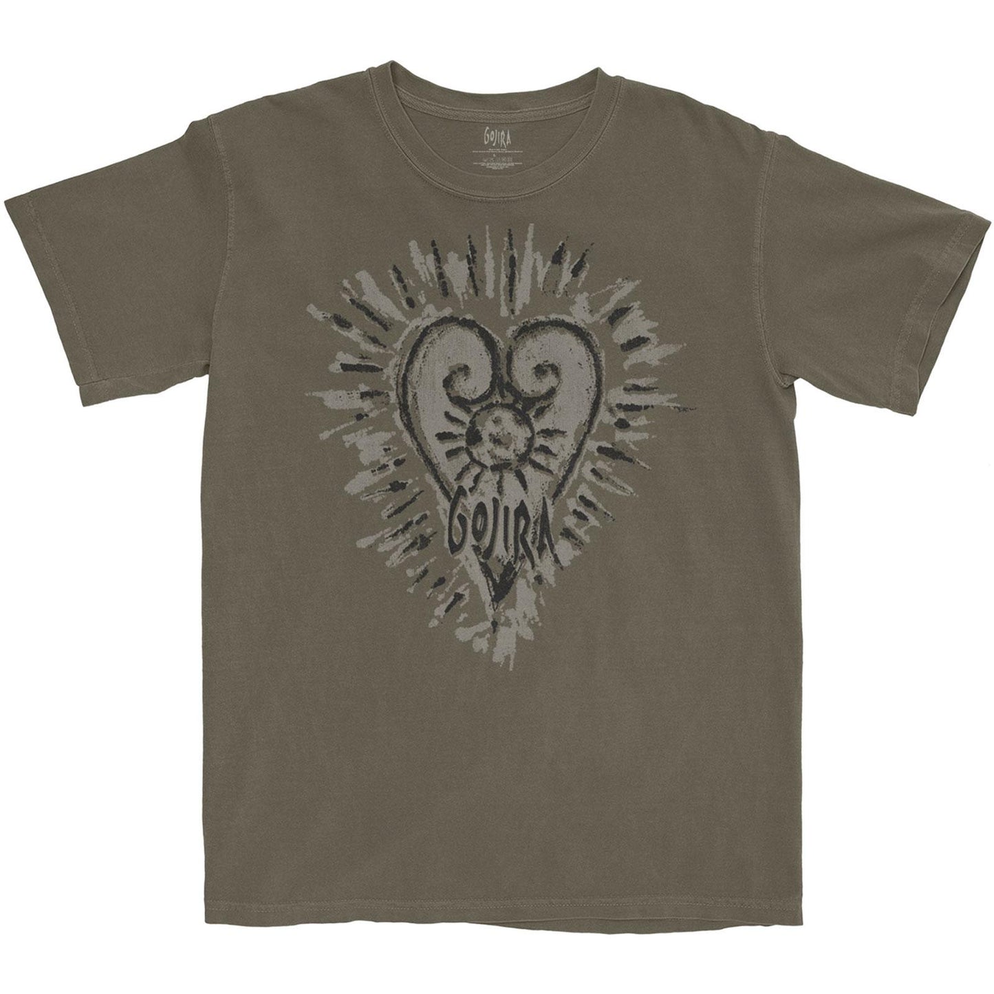 Dust - Front - Gojira Unisex Adult Fortitude Heart Cotton T-Shirt